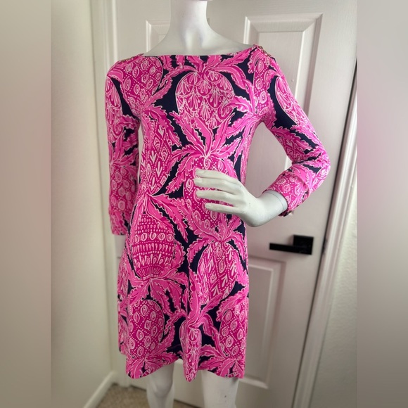 Lilly Pulitzer Sophie Dress Stretch Coco Safari Pineapple Print Size Small. - Picture 1 of 12